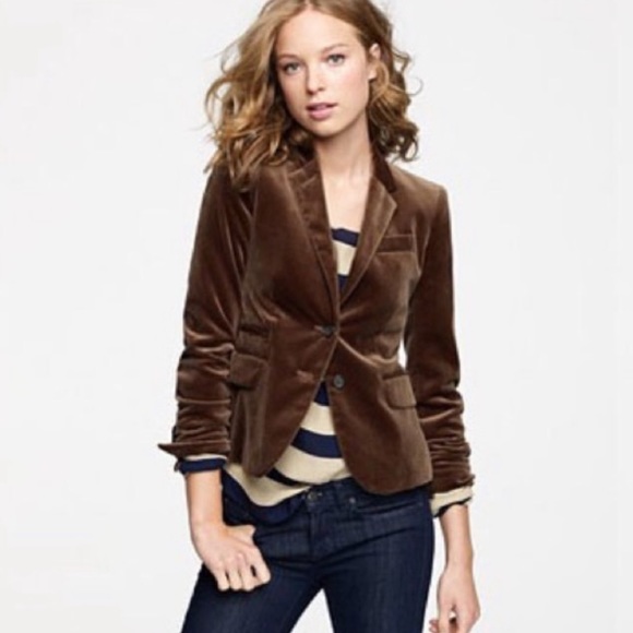 J crew brown velvet schoolboy blazer jacket size 8
